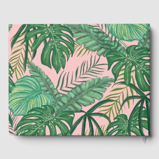 Strandbruiloft Tropical Palm Leaves gastenboek (Achterkant)