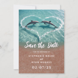 Strandbruiloft tropisch save the date kaart