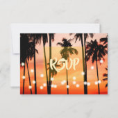 Strandbruiloft Tropische bestemming RSVP Kaartje (Voorkant)
