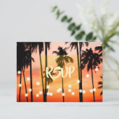 Strandbruiloft Tropische bestemming RSVP Kaartje (Staand voorkant)