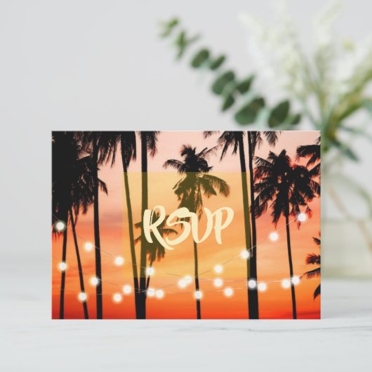 Strandbruiloft Tropische bestemming RSVP Kaartje