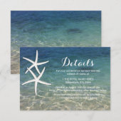 Strandbruiloft Tropische Zeester Trouwdetails Kaart (Voorkant / Achterkant)