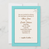 Strandbruiloft uitnodigen met zeesterren kaart (Achterkant)