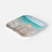 Strandbruiloft uitnodigen met zeesterren papieren bordje (Gebogen)