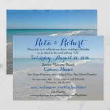 Strandbruiloft uitnodiging - Ocean II Art on Back