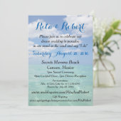 Strandbruiloft uitnodiging - Ocean III Art on Back (Staand voorkant)