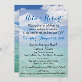 Strandbruiloft uitnodiging - Ocean III Art on Back