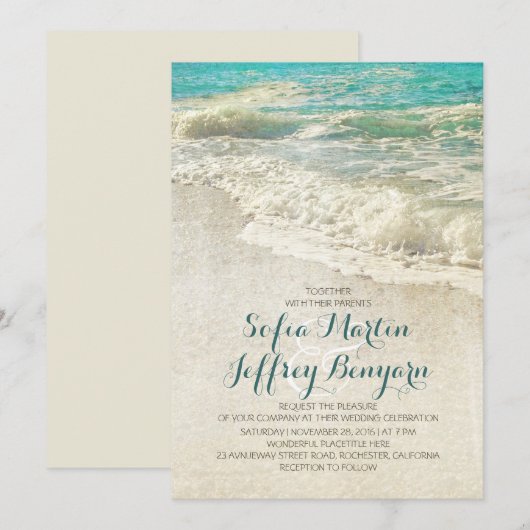 strandbruiloft uitnodigingen (Voorkant / Achterkant)