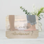 Strandbruiloft, voeten bruidsmeisje kaart (Staand voorkant)