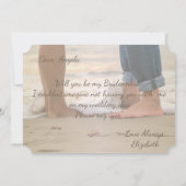 Strandbruiloft, voeten bruidsmeisje kaart (Achterkant)