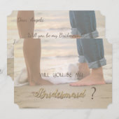 Strandbruiloft, voeten bruidsmeisje kaart (Voorkant / Achterkant)