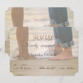 Strandbruiloft, voeten RSVP Kaart (Voorkant / Achterkant)