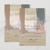 Strandbruiloft, voetenreceptie kaart (Voorkant / Achterkant)