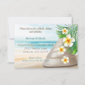 Strandbruiloft voor de heer & mevrouw | Ontvangst Kaart (Achterkant)