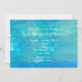 Strandbruiloft Waterverf Modern Foto Uitnodiging (Achterkant)