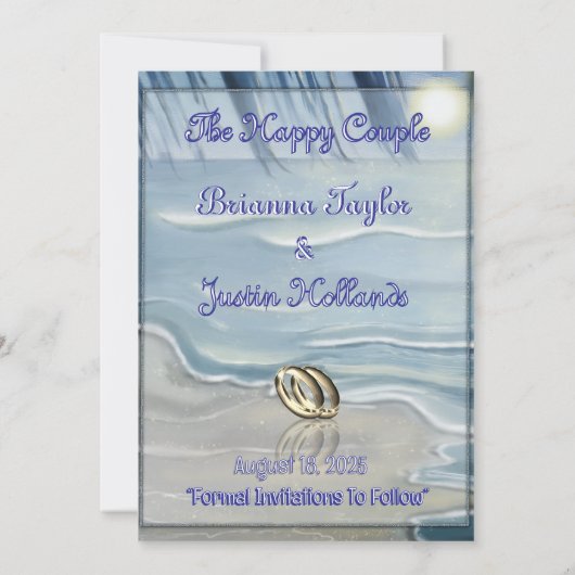 Strandbruiloft weg save the date (Achterkant)