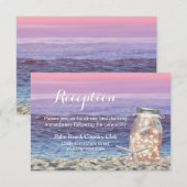 Strandbruiloft Zeester & Metalen Pot Receptie Kaart (Voorkant / Achterkant)