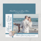 Strandbruiloft Zeester Zanddollar Bewaar de datum Kaart (Voorkant / Achterkant)