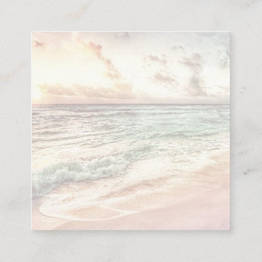 Strandbruiloft zonsondergang Scan Code RSVP Informatiekaartje (Achterkant)