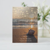 Strandbruiloft Zonsondergang Schelp Oefenavondmaal Kaart (Staand voorkant)