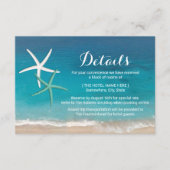 Strandbruiloftdetails met Zeesterren Informatiekaartje (Voorkant)
