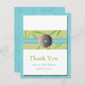 Strandbruiloften - Aqua Blue Bedankt kaarten (Voorkant / Achterkant)