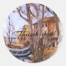 strandbruiloften ronde sticker