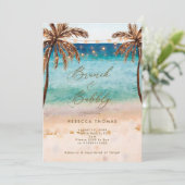 strandbrunch en bubbly bridal doucheuitnodiging kaart (Staand voorkant)