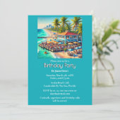 Strandcafe Verjaardagsfeestje  Kaart (Staand voorkant)