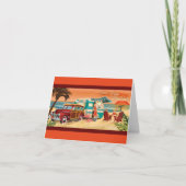 Strandcamper + Classic Car Sunset Note Cards Bedankkaart (Voorkant)