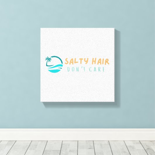 Strandcanvas Zout haar maakt niet uit Canvas Afdruk (Insitu (Houten vloer))