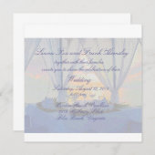 strandchampagne bruiloft-uitnodiging kaart (Voorkant / Achterkant)