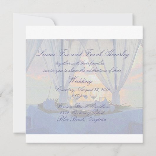 strandchampagne bruiloft-uitnodiging kaart (Voorkant)