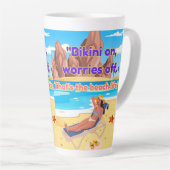 strandcitaat latte mok (Rechterhoek)