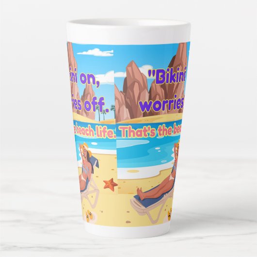 strandcitaat latte mok (Voorkant)