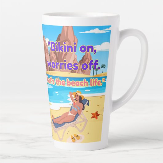 strandcitaat latte mok (Rechts)