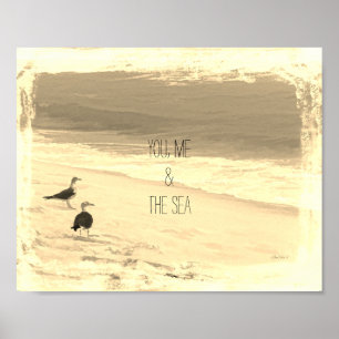 strandcitaat poster sepia foto