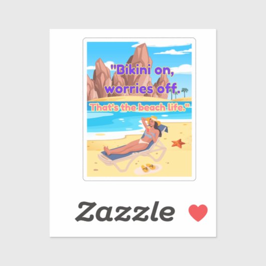 strandcitaat sticker (Vel)