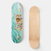 Strandcocktail Tropisch Fruit Oceaangolf Zeester Persoonlijk Skateboard (Voorkant)