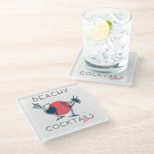Strandcocktails Proost Feestje Kunst Glazen Onderzetter