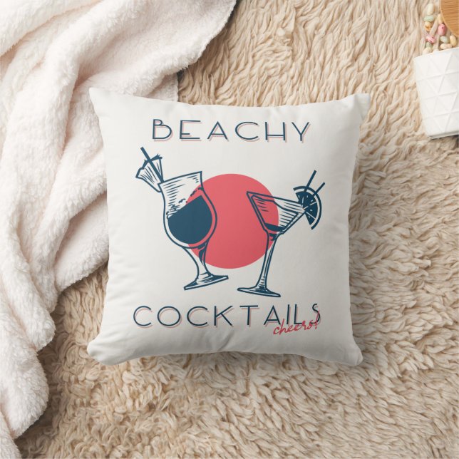 Strandcocktails Proost Feestje Kunst Kussen (Deken)