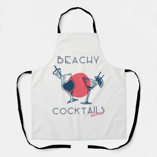 Strandcocktails Proost Feestje Kunst Schort (Voorkant)