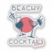 Strandcocktails Proost Feestje Kunst Sticker (Voorkant)
