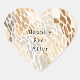 Strandcrème Abstract Dieren Bruiloft Hart Sticker