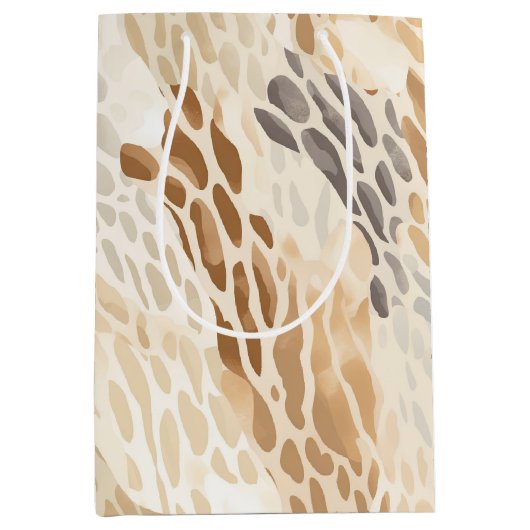 Strandcrème Abstracte dierenbruiloft Medium Cadeauzakje (Voorkant)