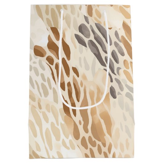 Strandcrème Abstracte dierenbruiloft Medium Cadeauzakje (Achterkant)