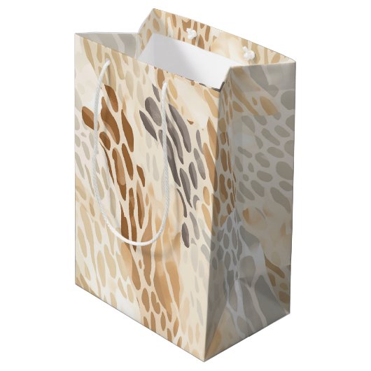 Strandcrème Abstracte dierenbruiloft Medium Cadeauzakje (Achterkant Gekanteld)