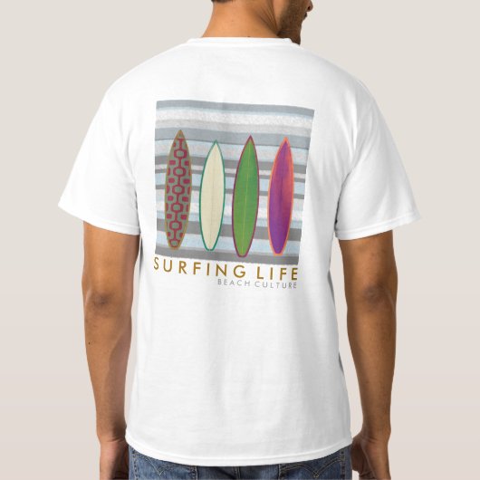strandcultuur . surfen op het leven t-shirt (Achterkant)
