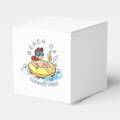 Stranddag Cartoon Karakter op Opblaasbare Ring Bedankdoosjes (Voorkant Zijde)