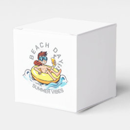 Stranddag Cartoon Karakter op Opblaasbare Ring Bedankdoosjes